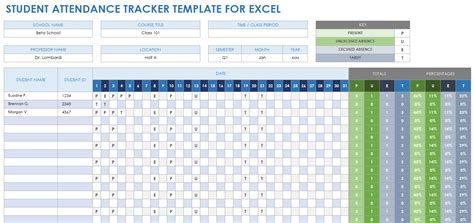 Student Attendance Tracker Template HQ Printable Documents