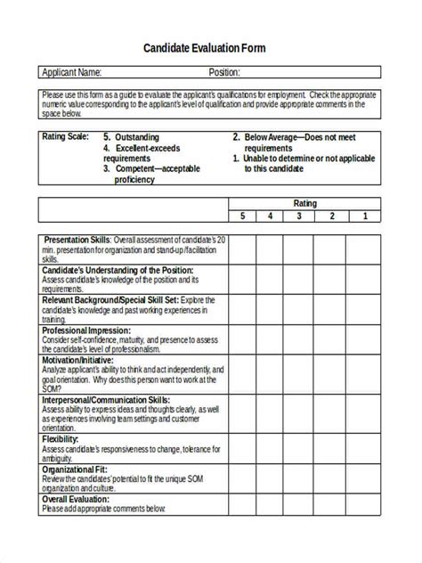 FREE 10+ Candidate Evaluation Form Samples in PDF MS Word Excel