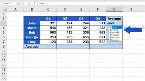 Excel: How to Calculate an Average