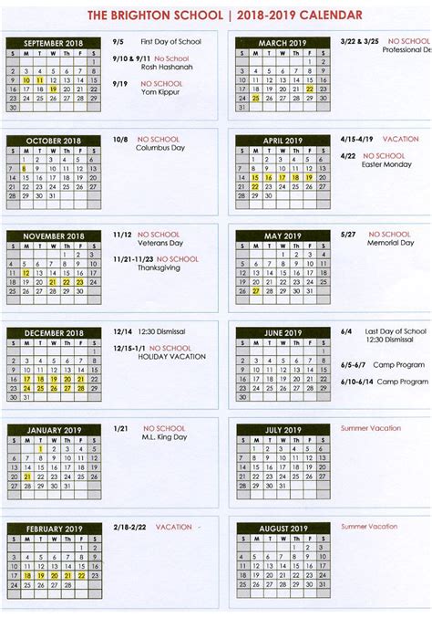 Excel Academy Calendar