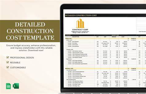 Excel Construction Cost Template - SCIENCE EDUCATION