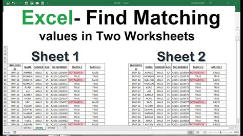 Excel Find Matching Values In Two Worksheets