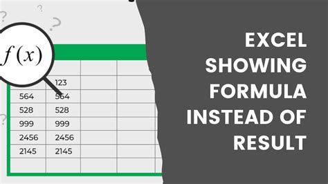 Excel Woes: Learn How to Fix Formula Showing Instead of Result and Master Spreadsheets like a Pro!