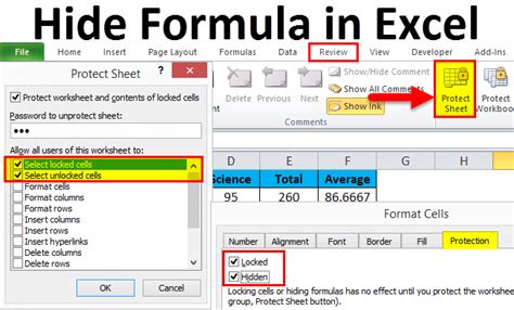 Excel Hide Formula Text