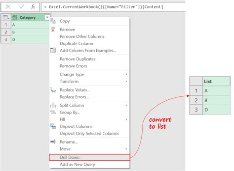 Excel Power Query Filter by Cell Value