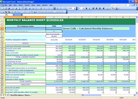 Excel Spreadsheet Balance Sheet in Balance Sheet Template For Small
