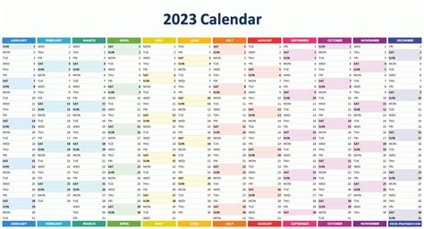 2023 Printable Calendar PDF or Excel