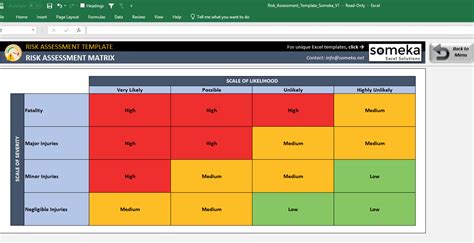 Risk Assessment Matrix Template Excel Besttemplate123 — Stock Image