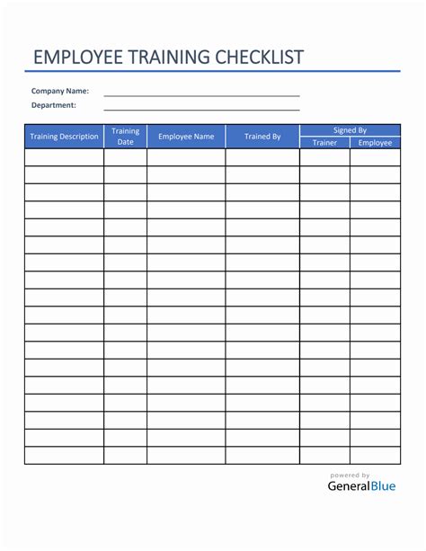 5+ Training Checklist Templates Word Excel Templates