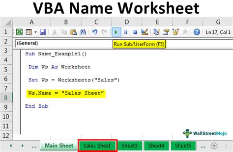 Excel Vba Worksheet Name