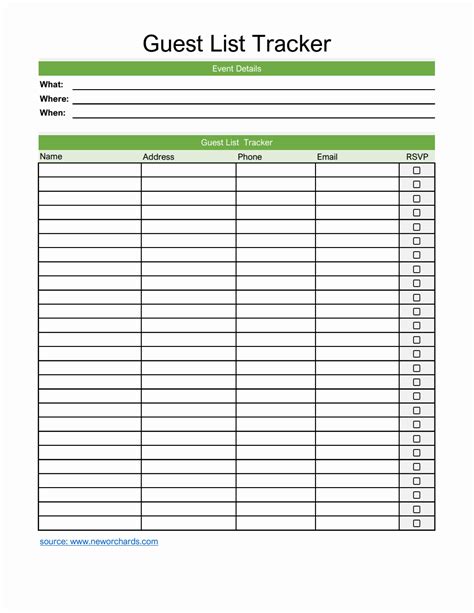Wedding Guest List Template In Excel Excel TMP