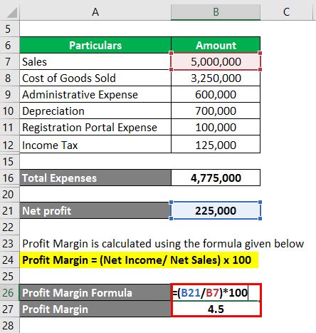 Profit Percentage Formula Examples With Excel Template