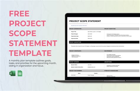 3 Free Project scope statement templates Word Excel Sheet PDF