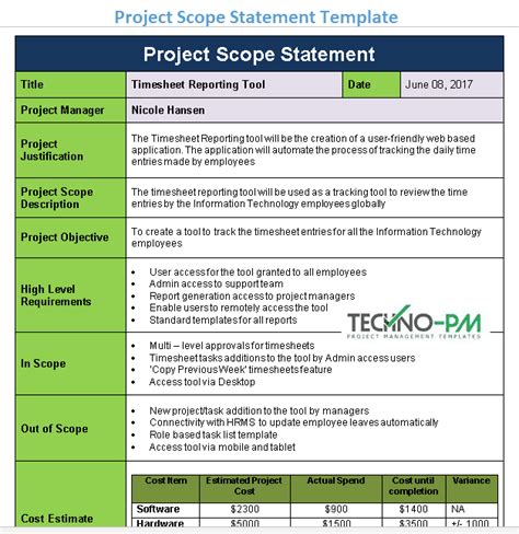 43 Project Scope Statement Templates & Examples ᐅ TemplateLab