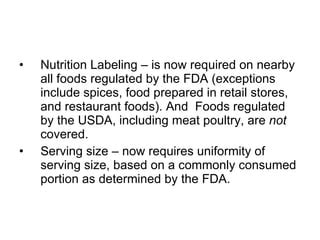 Exceptions to the Prepared Food Rule