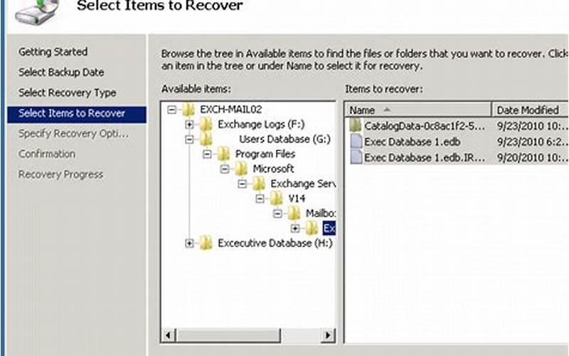 Exchange 2010 Recovery Database