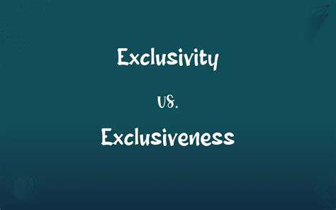 Exclusivity is (not) key
