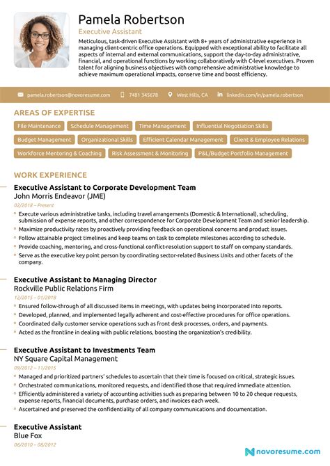 Executive Assistant Resume Templates