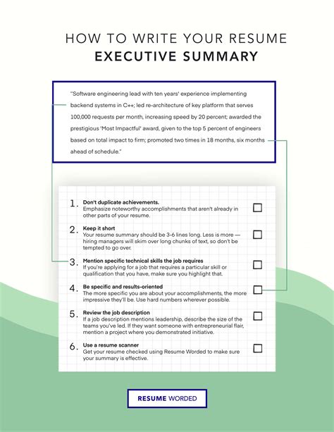 Executive Summary Resume Samples