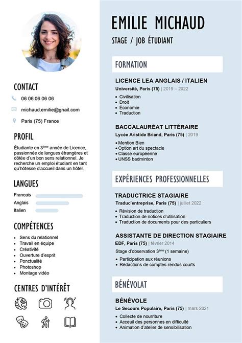 Exemple De Cv Etudiant