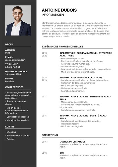 Exemple De Cv Informatique