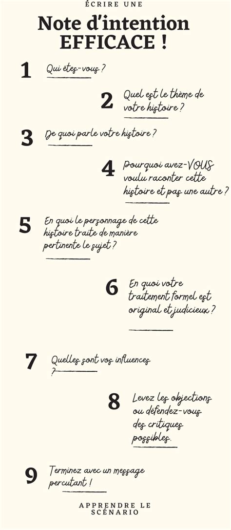 Exemple De Note D Intention D Un Film : Tout Ce Qu'il Faut Savoir