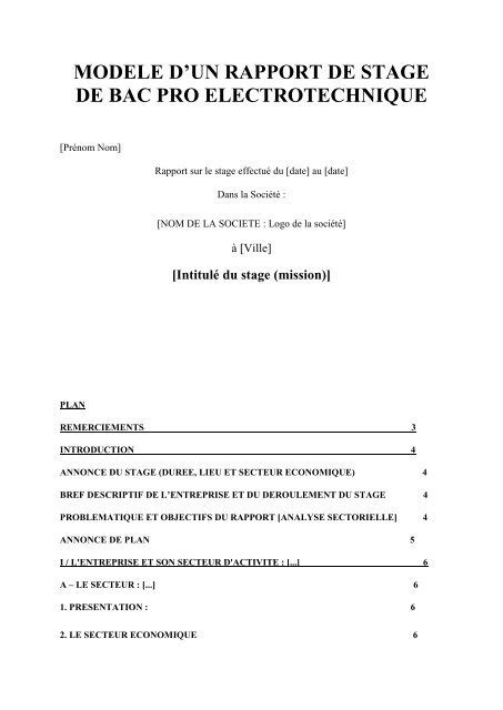 Exemple Rapport De Stage Bac Pro Communication Visuelle janawiyoto