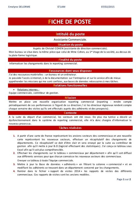 Exemples de fiches de poste