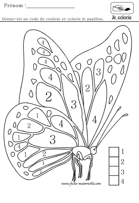 Exercice Coloriage Papillon A Imprimer