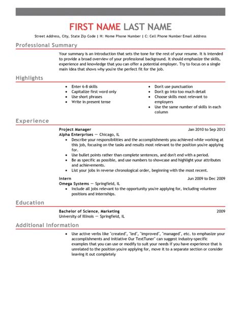 Expanded Resume Template