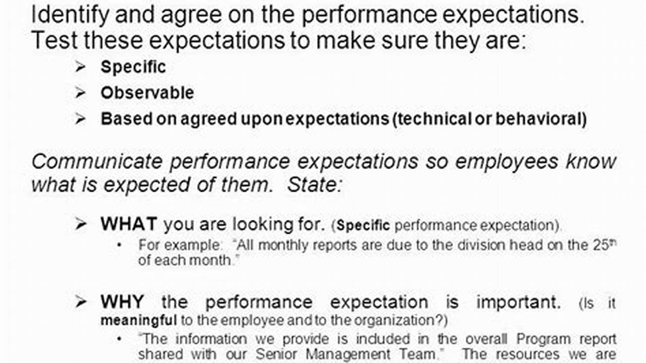 Expectations, Sample Templates