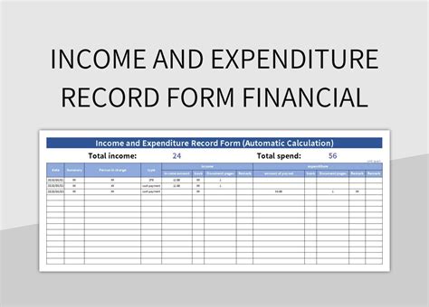 Expenditure Form Template