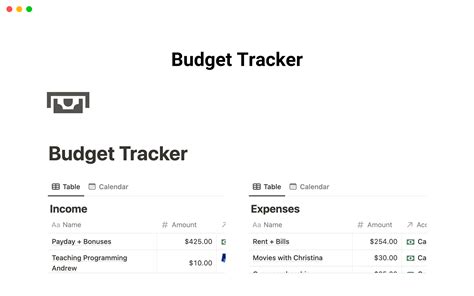 Expense Tracker Notion Template