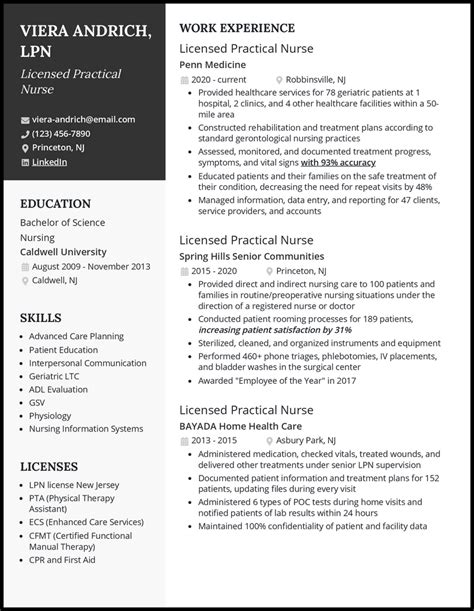 Experience Lpn Resume Examples