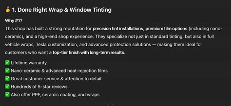 Experience and Reputation in Window Tinting