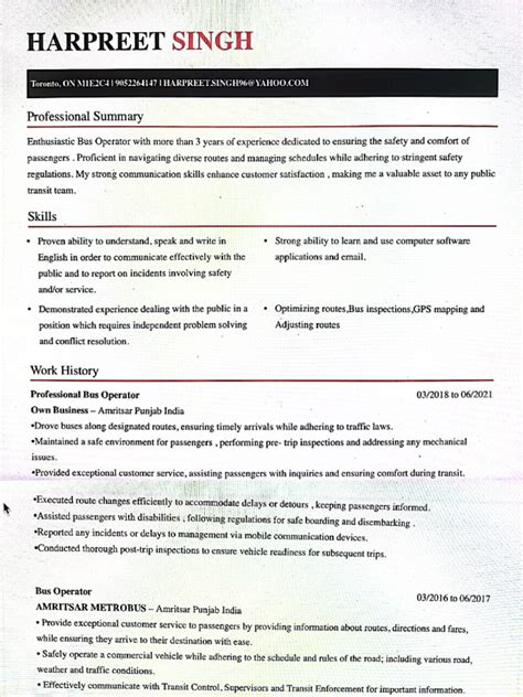 Experienced Transit Operator