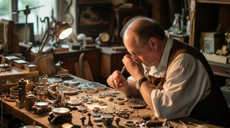 Expert watchmaker at work