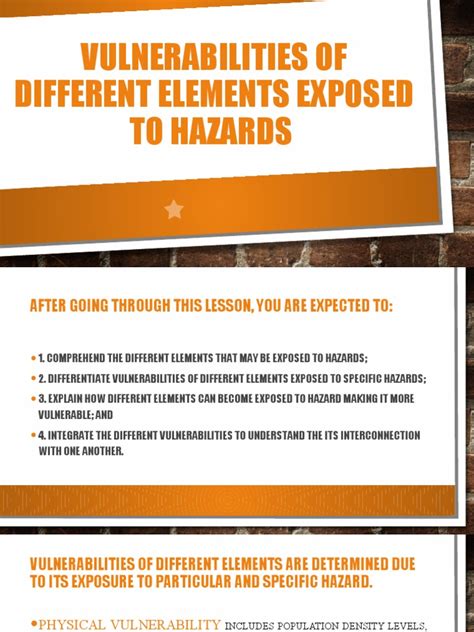 Explain The Impact Of Various Hazards On Different Exposed Elements