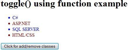 Explain the jquery code, especially the toggleClass function