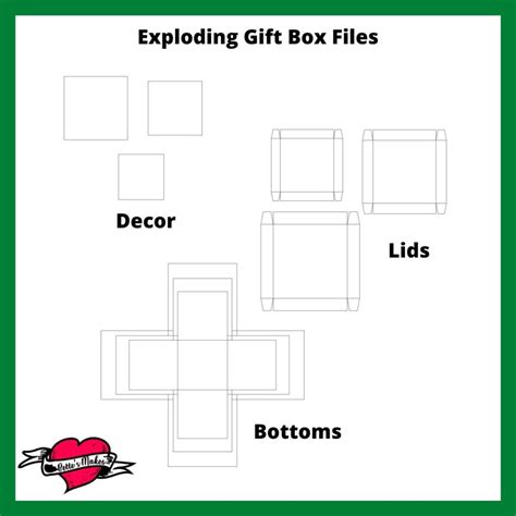 Exploding Box With Lid Templates Free Printable
