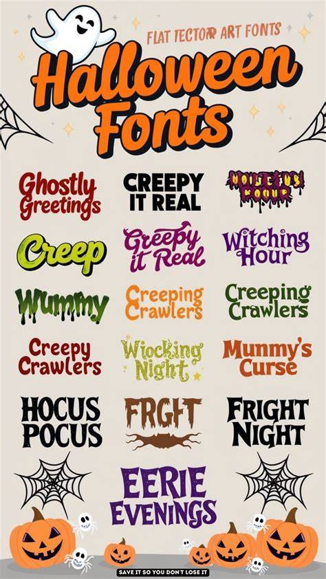 Various Halloween Number Font Styles