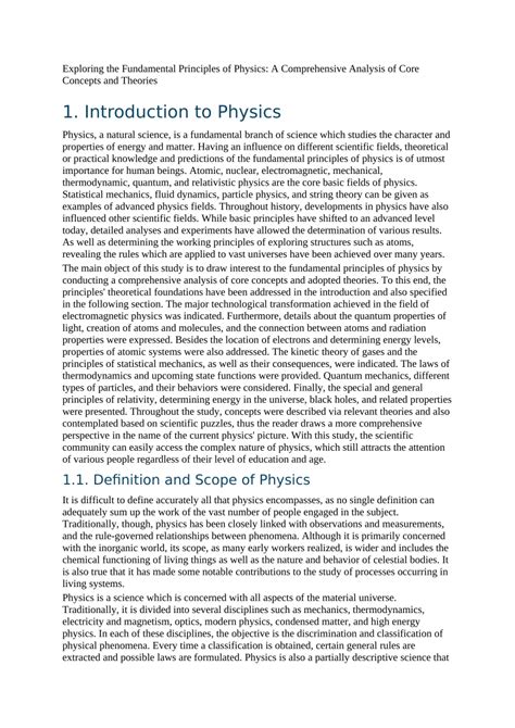 Exploring Fundamental Principles