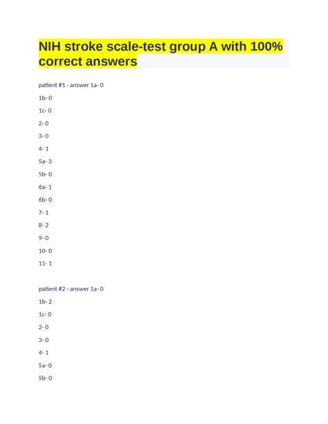 Exploring Group A Questions in NIHSS Test