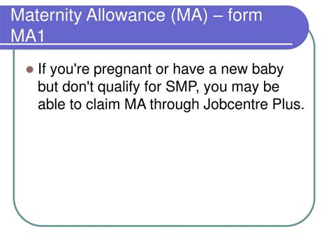 Exploring Maternity Allowance (MA)