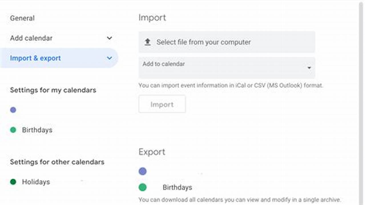 Export And Import Google Calendar