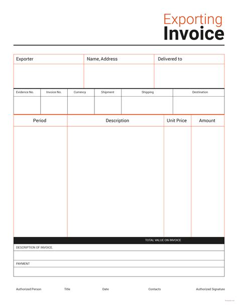 Export Invoice Template