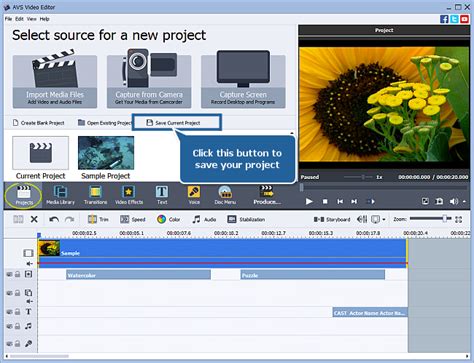 Export Project AVS Video Editor