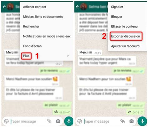 Exporter conversation WhatsApp Android