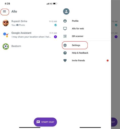 Exporting Google Allo Data on iPhone