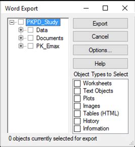 Exporting a Word Document: